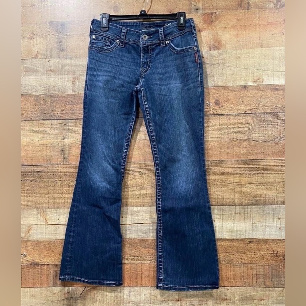 Silver Jeans Dark Blue Cowgirl Suki Surplus Flare Women's Jeans Size 27